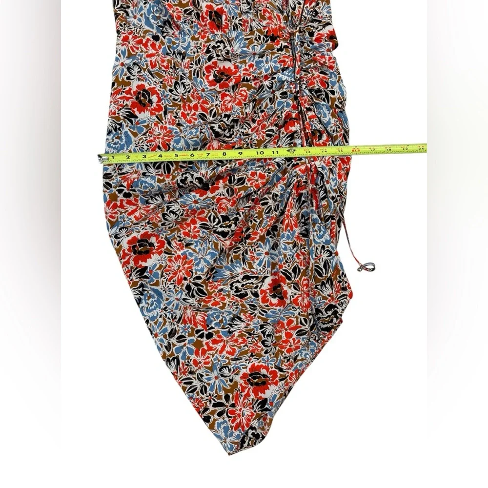 VERONICA BEARD Soheyla Ruched Floral-print Silk-blend Crepe dress size 4 - Picture 6 of 9
